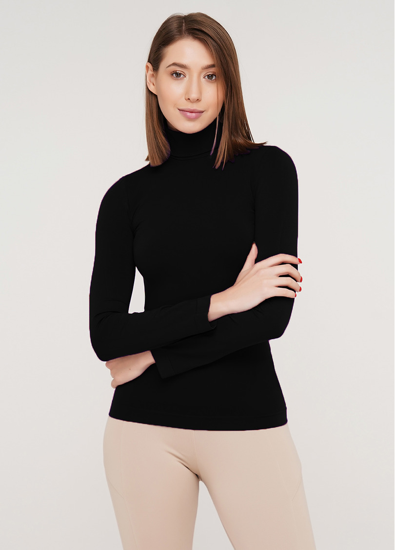 Бесшовная водолазка с высоким воротом DOLCEVITA MANICA LUNGA nero (черный)