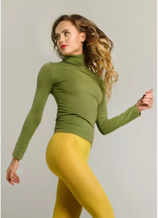 Бесшовная водолазка с высоким воротом DOLCEVITA MANICA LUNGA olive branch (зеленый)