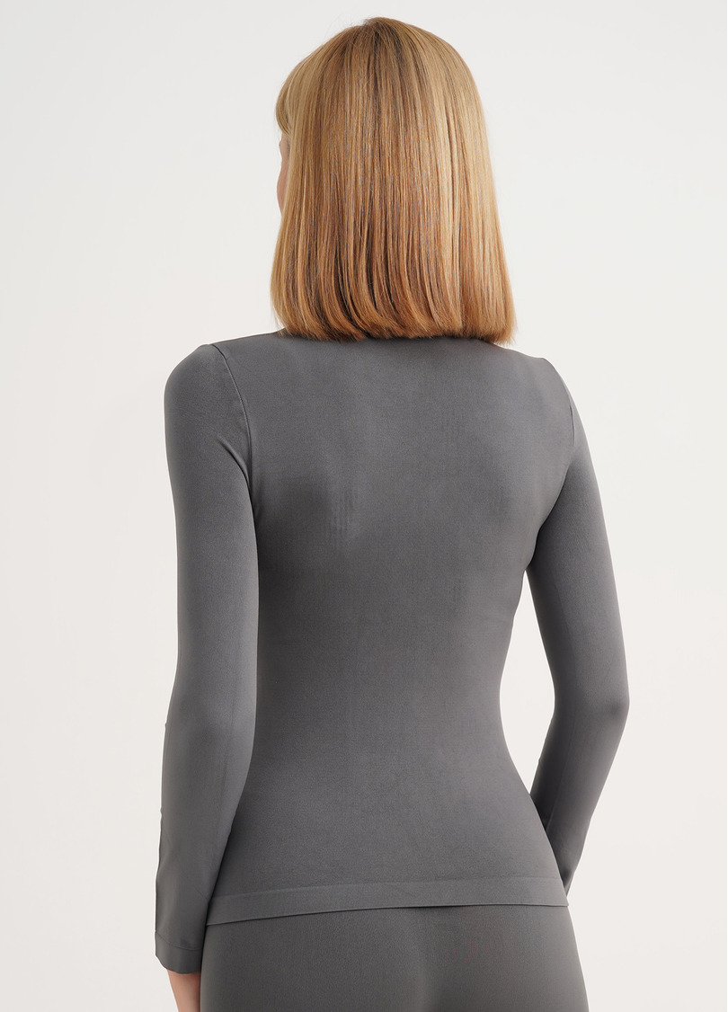 Бесшовная водолазка с высоким воротом DOLCEVITA MANICA LUNGA poppy seed (серый)