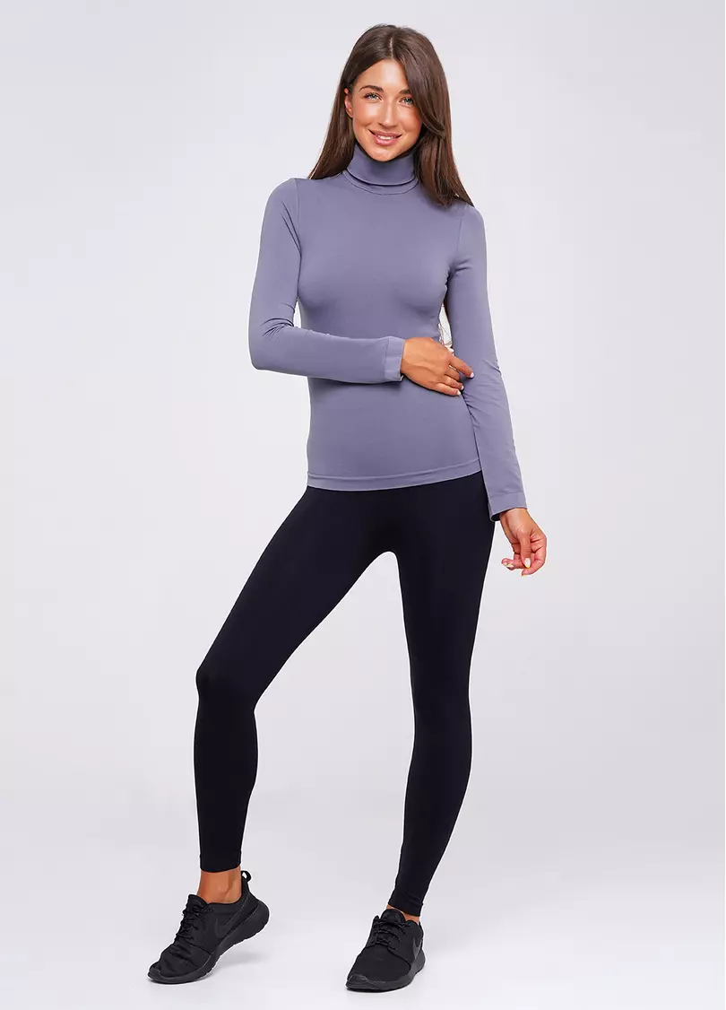 Женская бесшовная водолазка с высоким воротом DOLCEVITA MANICA LUNGA (серый)