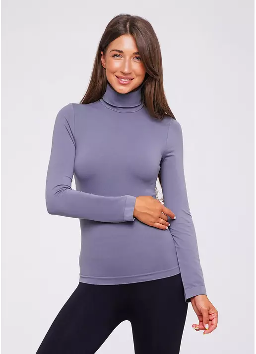 Женская бесшовная водолазка с высоким воротом DOLCEVITA MANICA LUNGA (серый)