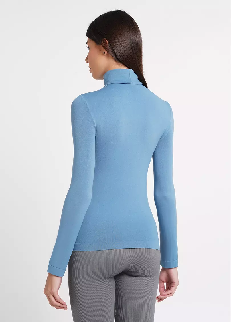 Бесшовная водолазка с высоким воротом DOLCEVITA MANICA LUNGA spring lake (голубой)