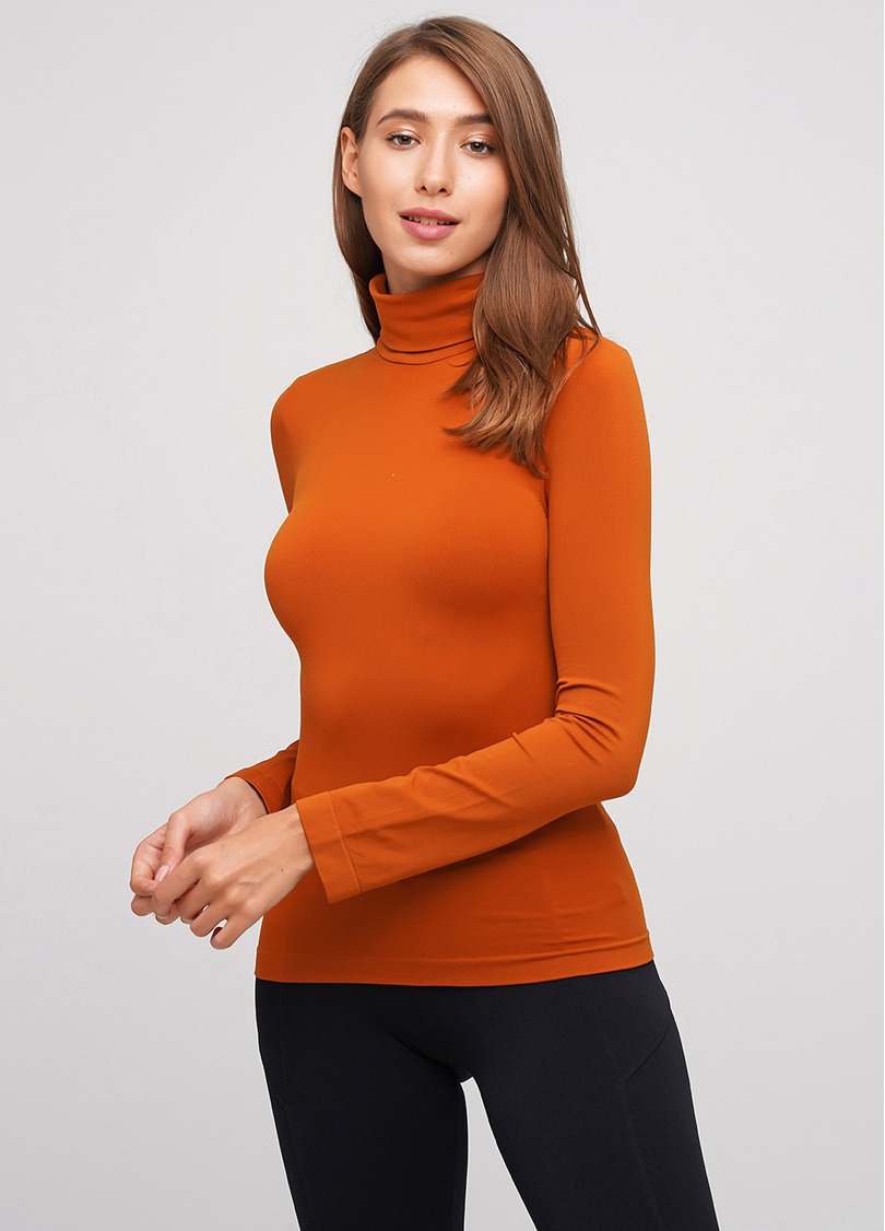 Женская бесшовная водолазка с высоким воротом DOLCEVITA MANICA LUNGA sugar almond (оранжевый)