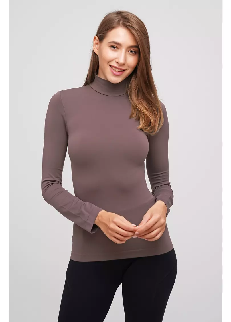 Водолазка с воротом бесшовная LUPETTO MANICA LUNGA deep taupe (коричневый)