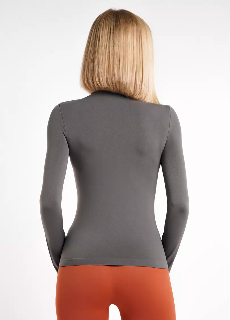 Водолазка с воротом бесшовная LUPETTO MANICA LUNGA poppy seed (серый)