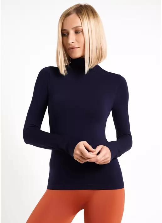 Водолазка с воротом бесшовная LUPETTO MANICA LUNGA rhodonite (синий)