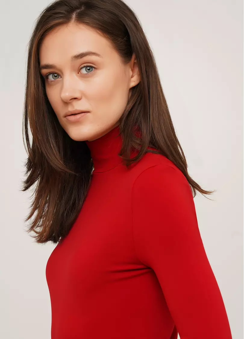 Водолазка з коміром безшовна LUPETTO MANICA LUNGA winery (червоний)