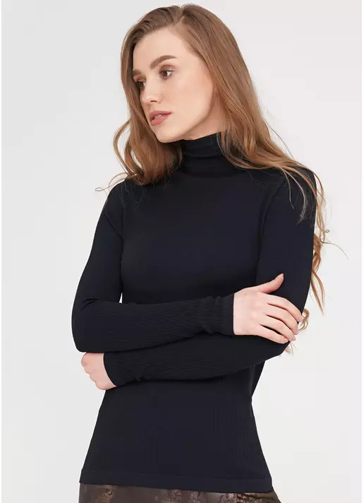 Класична водолазка в рубчик LUPETTO RIB nero (чорний)