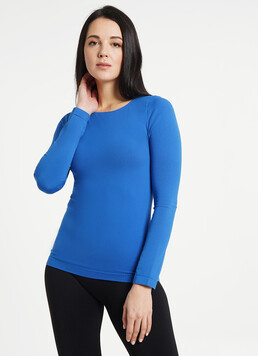 Бесшовный лонгслив с круглым вырезом MAGLIA SCOLLO TONDO MANICA LUNGA classic blue (синий)