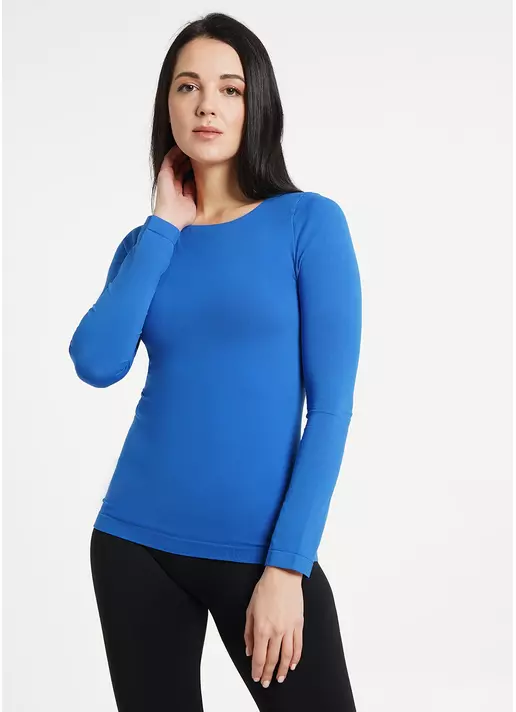 Бесшовный лонгслив с круглым вырезом MAGLIA SCOLLO TONDO MANICA LUNGA classic blue (синий)