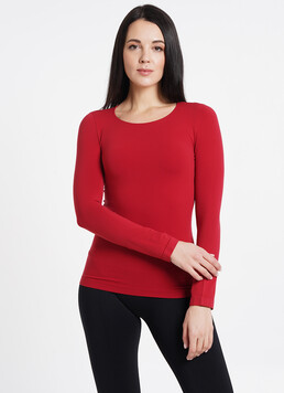 Бесшовный лонгслив с круглым вырезом MAGLIA SCOLLO TONDO MANICA LUNGA rio red (красный)