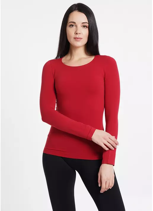 Бесшовный лонгслив с круглым вырезом MAGLIA SCOLLO TONDO MANICA LUNGA rio red (красный)