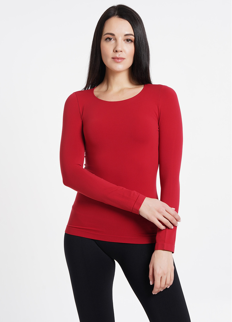 Безшовний лонгслів з круглим вирізом MAGLIA SCOLLO TONDO MANICA LUNGA rio red (червоний)