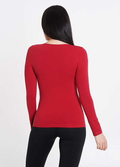 Бесшовный лонгслив с круглым вырезом MAGLIA SCOLLO TONDO MANICA LUNGA rio red (красный)