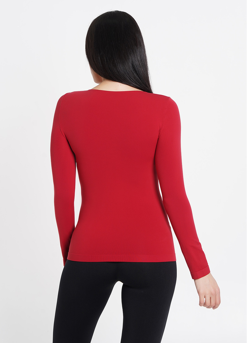 Безшовний лонгслів з круглим вирізом MAGLIA SCOLLO TONDO MANICA LUNGA rio red (червоний)