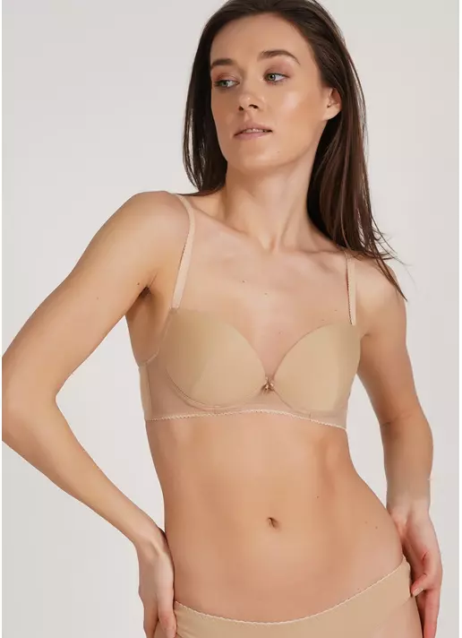 Бюстгальтер Push-up хлопковый с сетчатой вставкой Basic cotton 1106/62 beige (бежевый)