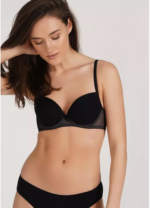 Бюстгальтер Push-up хлопковый с сетчатой вставкой Basic cotton 1106/62 black (черный)