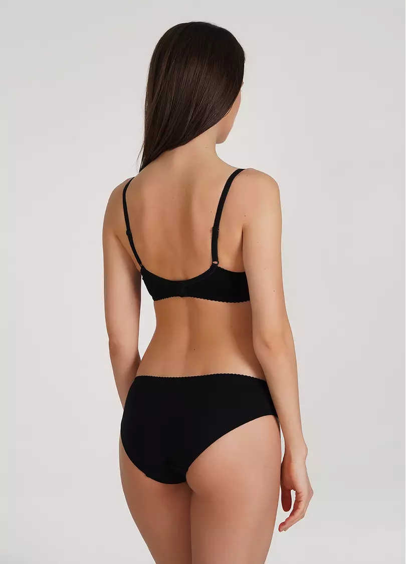 Бюстгальтер Push-up хлопковый с сетчатой вставкой Basic cotton 1106/62 black (черный)