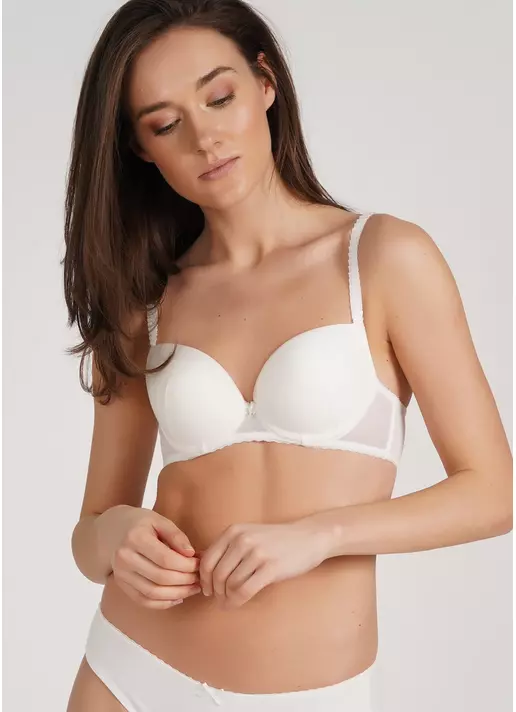 Бюстгальтер Push-up хлопковый с сетчатой вставкой Basic cotton 1106/62 ivory (белый)
