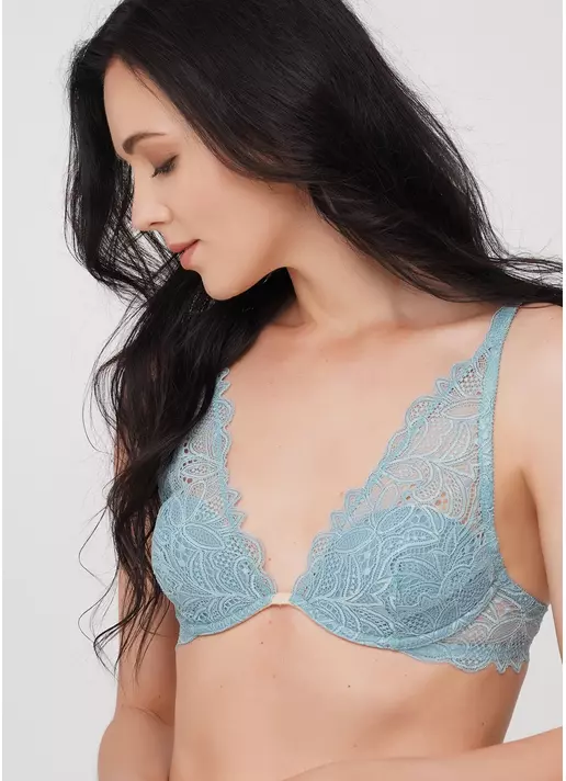 Кружевной бюстгальтер холтер с наполнителем и на косточках Blue forest 1252/31 (мятний)
