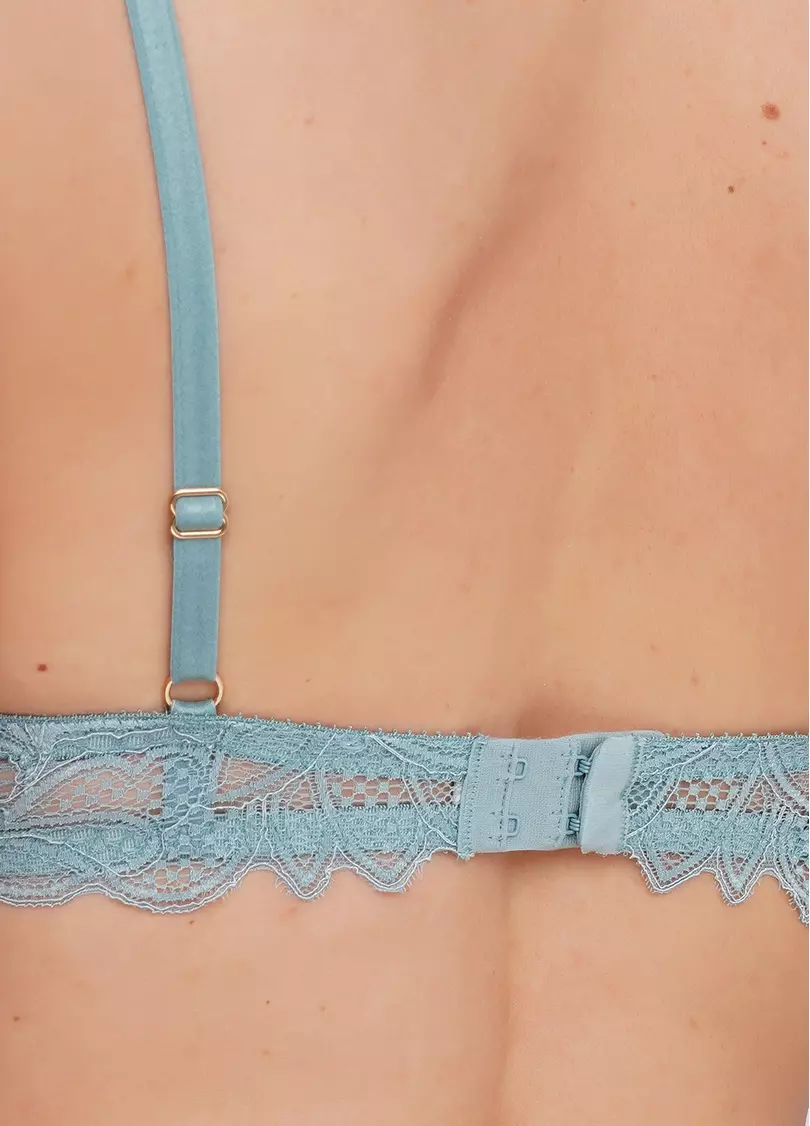 Мереживний бюстгальтер холтер з наповнювачем і на кісточках Blue forest 1252/31 (м'ятний)