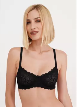 Бюстгальтер мереживний з кісточками Cloe 1614/31 black (чорний)