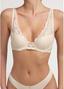 Бюстгальтер з мережива з вирізом халтер Diana 1232/01N beige (бежевий) Бюстгальтер з мережива з вирізом халтер Diana 1232/01N beige (бежевий)