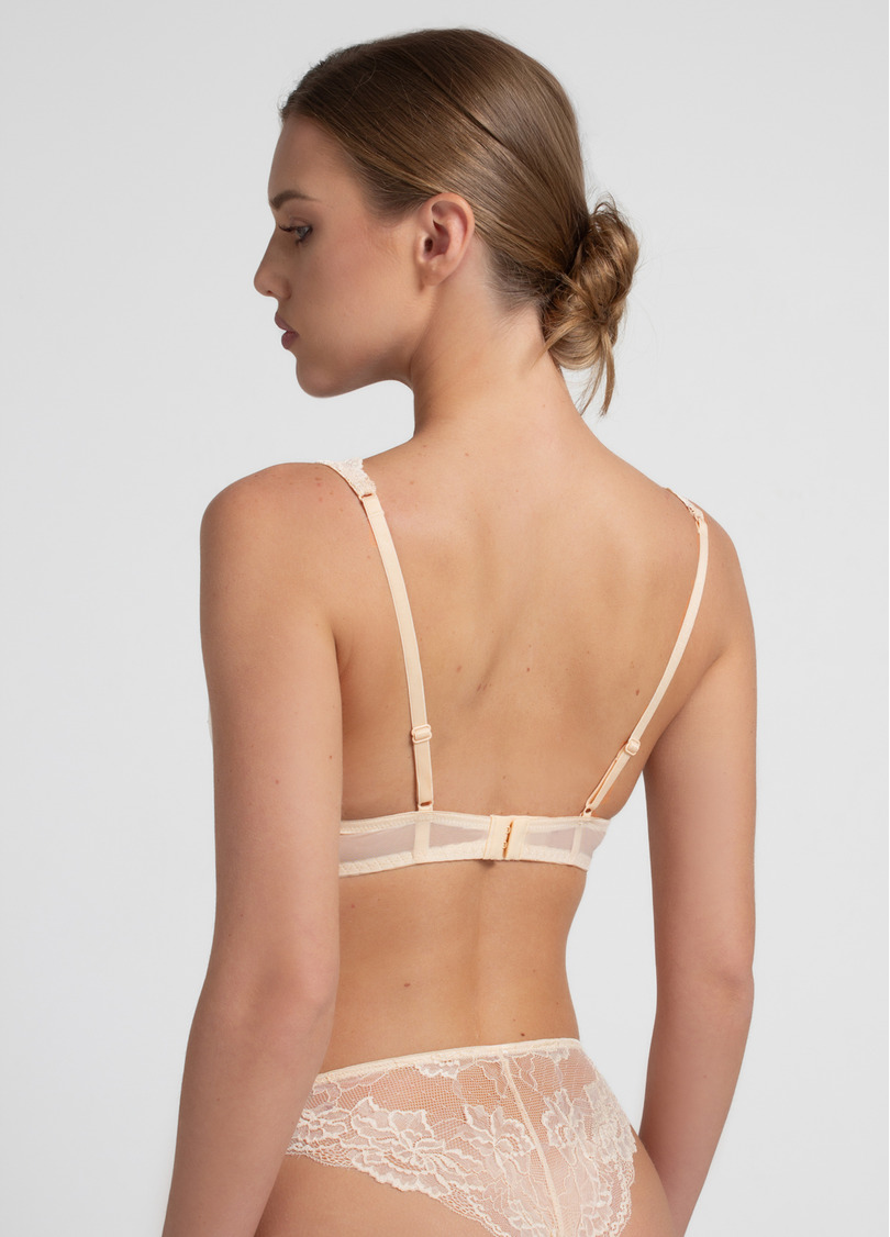 Бюстгальтер з мережива з вирізом халтер Diana 1232/01N beige (бежевий)