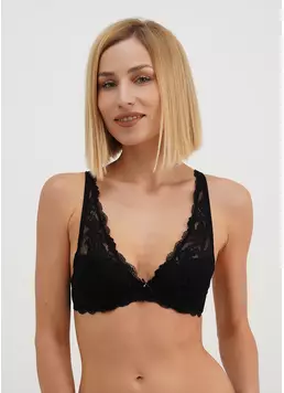 Бюстгальтер из кружева с вырезом халтер Diana 1232/01N black (черный)