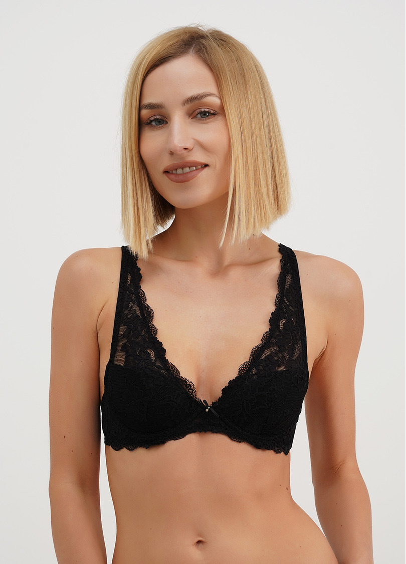 Бюстгальтер из кружева с вырезом халтер Diana 1232/01N black (черный)