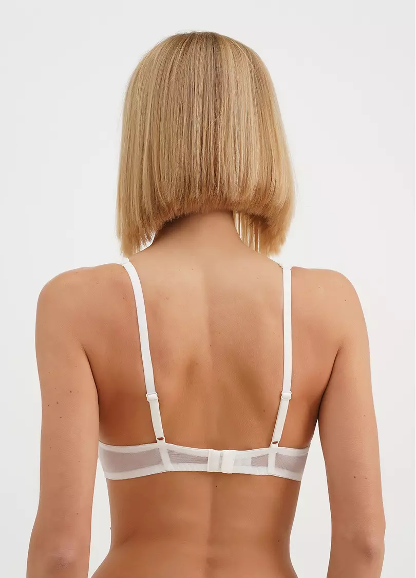 Бюстгальтер з мережива з вирізом халтер Diana 1232/01N whisper white (білий)