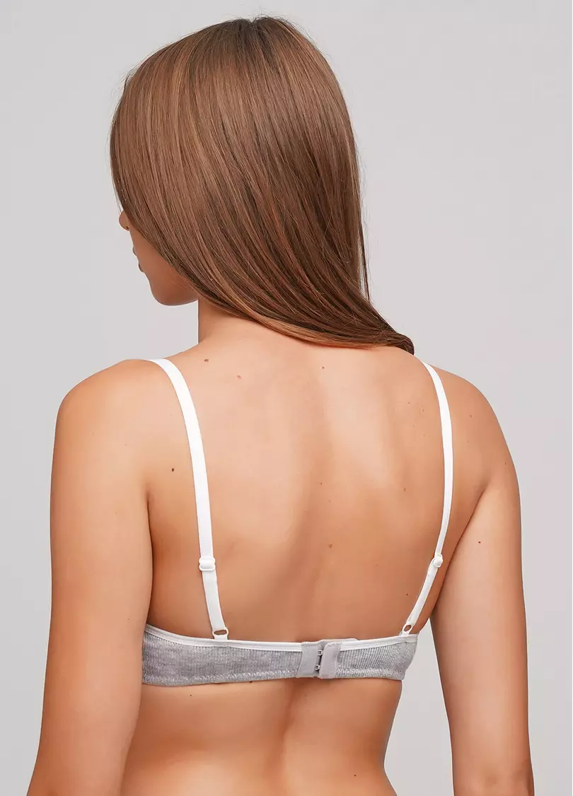 Хлопковый бюстгальтер с мягкой чашкой Elegia 1224/60 (серый меланж)