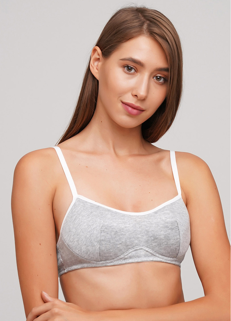 Бавовняний бюстгальтер з м'якою чашкою Elegia 1224/60 (сірий меланж)