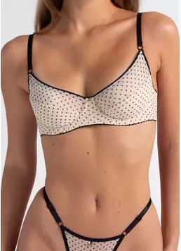 Бюстгальтер в горох Glam 1001/40 beige dots (бежевий)