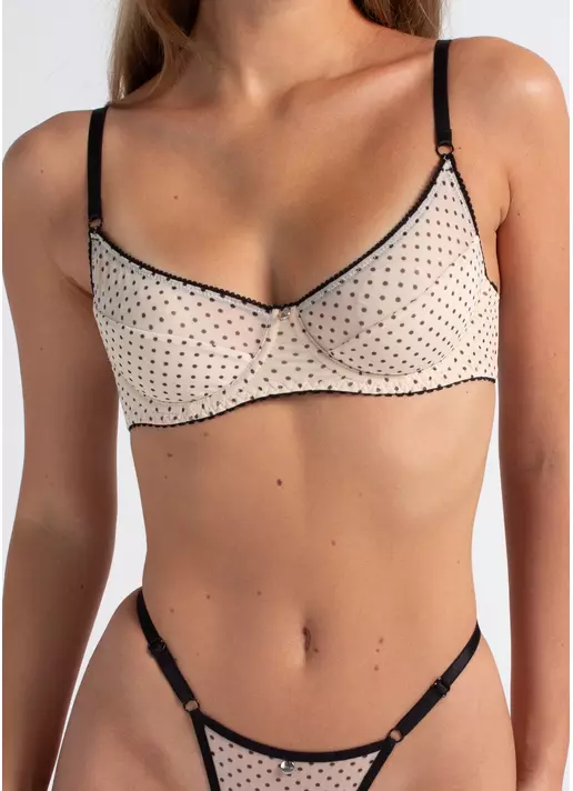 Бюстгальтер в горох Glam 1001/40 beige dots (бежевий)