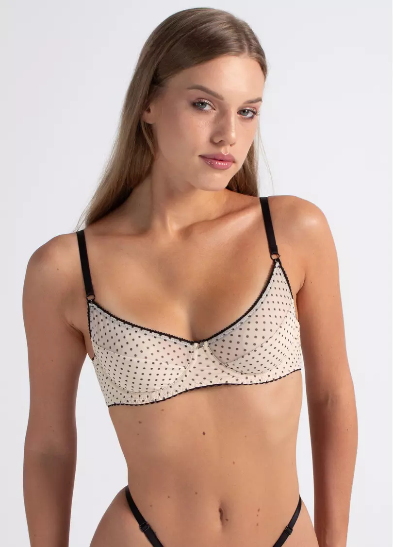 Бюстгальтер в горох Glam 1001/40 beige dots (бежевый)