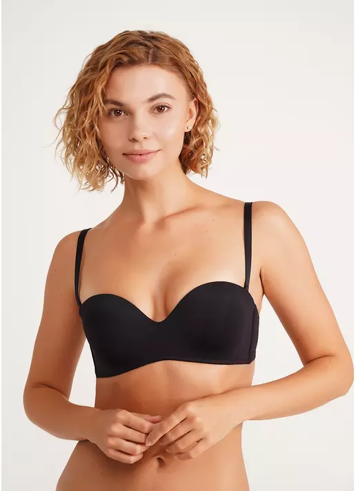 Бюстгальтер-балконет с двойным пуш-ап L1511A (черный)