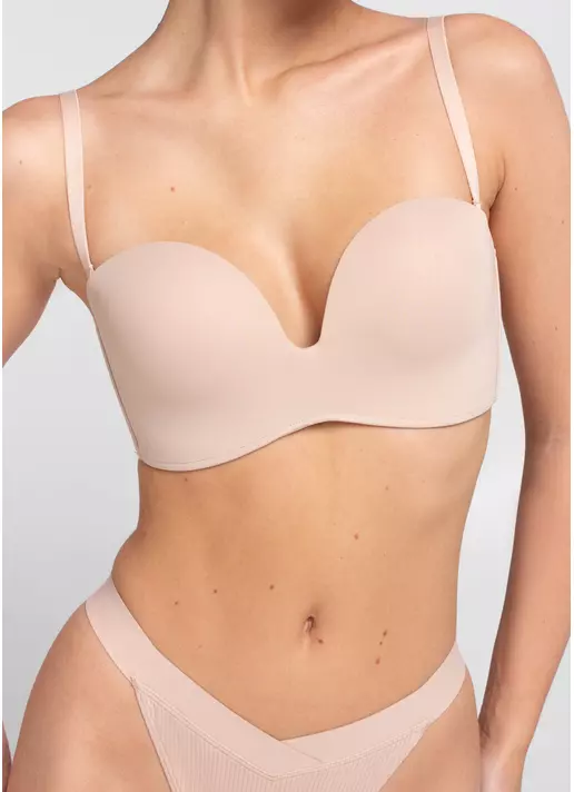 Бюстгальтер бандо с глубоким вырезом L1523A (бежевый) Бюстгальтер бандо с глубоким вырезом L1523A (бежевый)