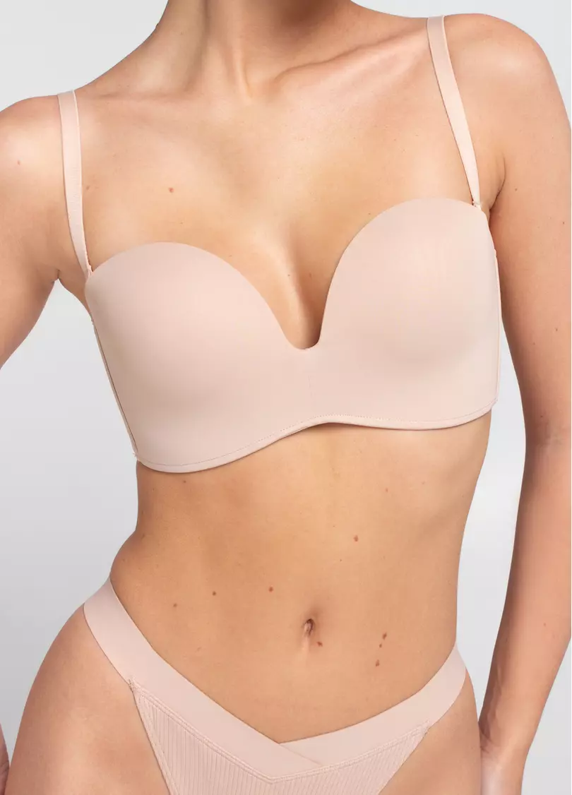 Бюстгальтер бандо с глубоким вырезом L1523A (бежевый)