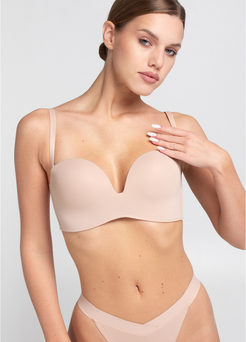 Бюстгальтер бандо с глубоким вырезом L1523A (бежевый)