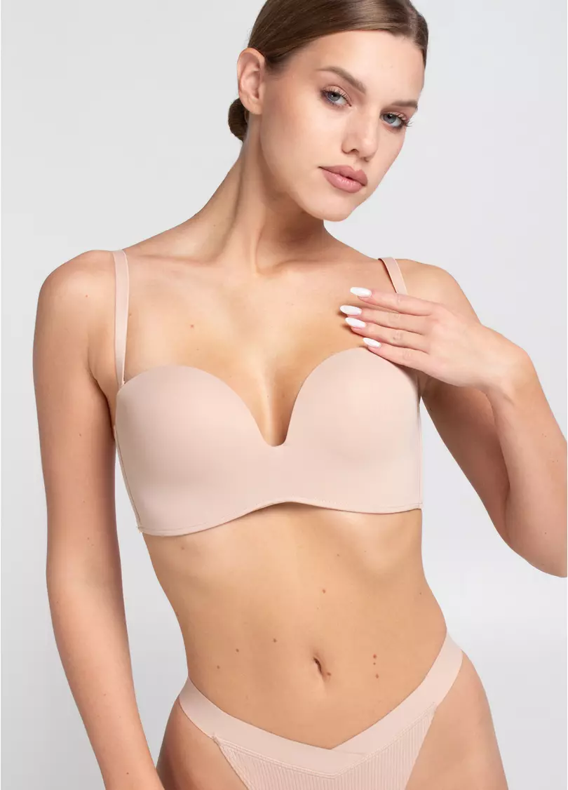 Бюстгальтер бандо с глубоким вырезом L1523A (бежевый)
