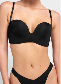 Бюстгальтер бандо с глубоким вырезом L1523A (черный) Бюстгальтер бандо с глубоким вырезом L1523A (черный)