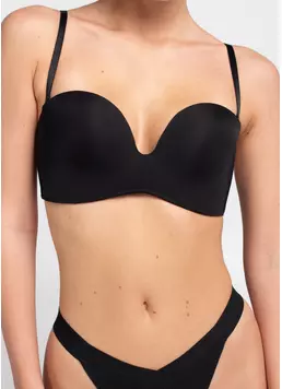 Бюстгальтер бандо з глибоким вирізом L1523A (чорний)