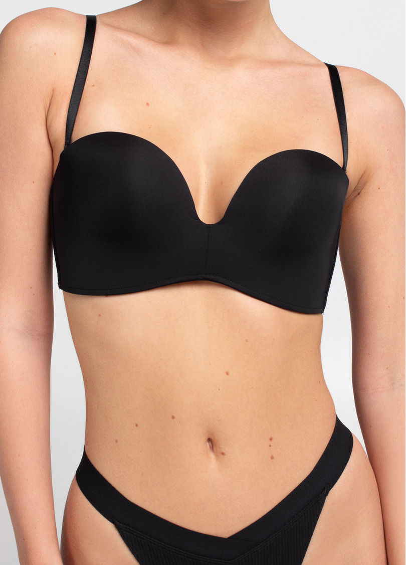 Бюстгальтер бандо с глубоким вырезом L1523A (черный)