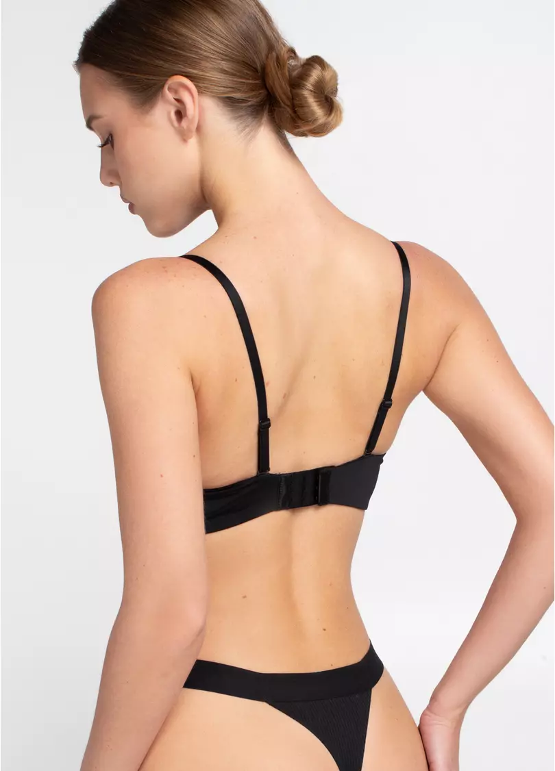 Бюстгальтер бандо с глубоким вырезом L1523A (черный)