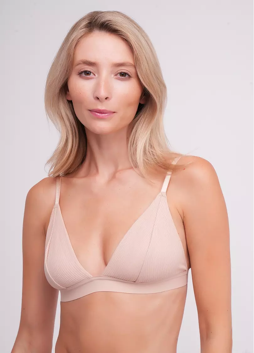 Бюстгальтер с треугольными чашками из хлопка L1530A (бежевый)
