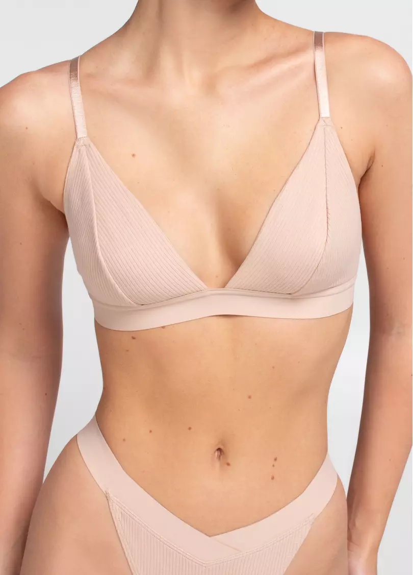 Бюстгальтер с треугольными чашками из хлопка L1530A (бежевый)