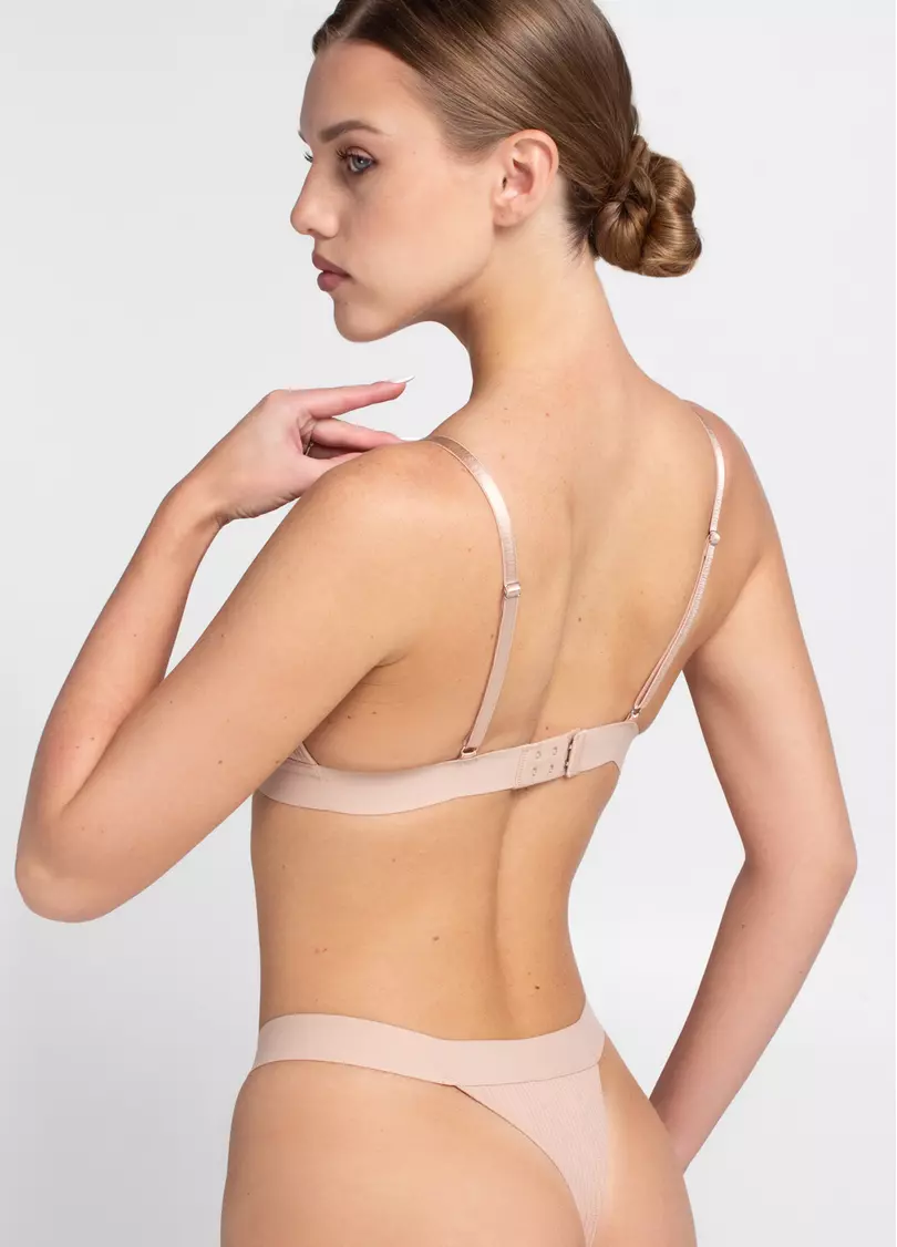 Бюстгальтер с треугольными чашками из хлопка L1530A (бежевый)