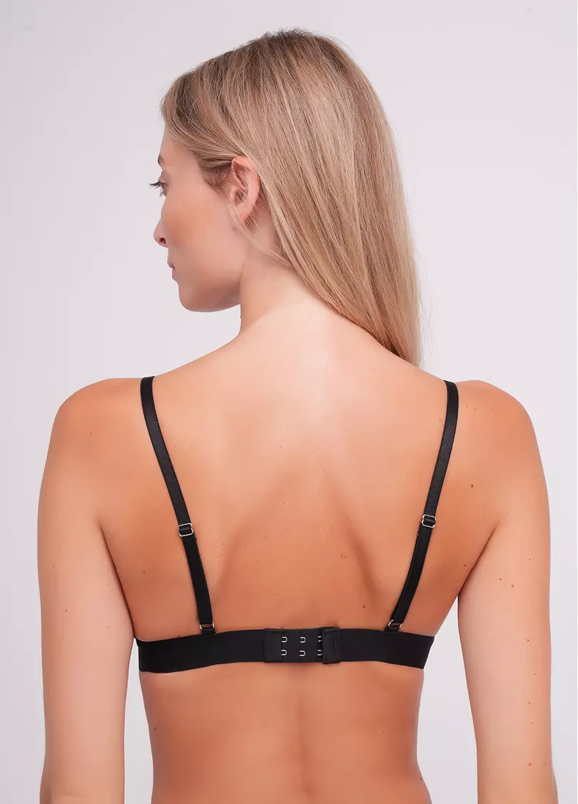 Бюстгальтер с треугольными чашками из хлопка L1530A (черный)