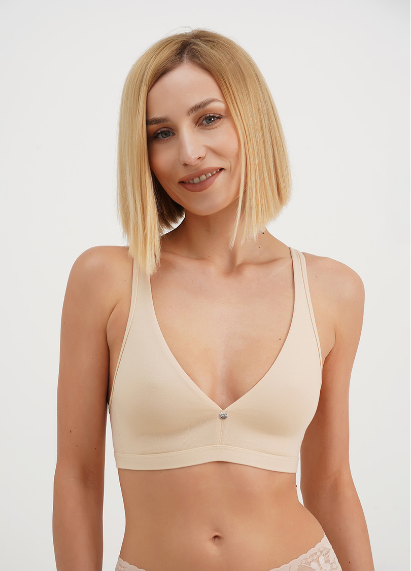 Бавовняний бюстгальтер з халтер вирізом Leya 1412/60 beige (бежевий)